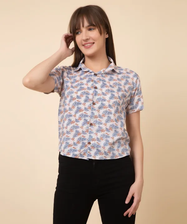Cream_Rayon_Floral_Printed_Rayon_Casual_Shirt_For_Women
