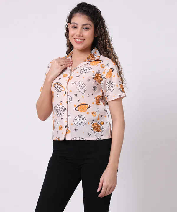 Peach_Cotton_Slub_Space_Printed_Peach_Casual_Shirt_For_Women