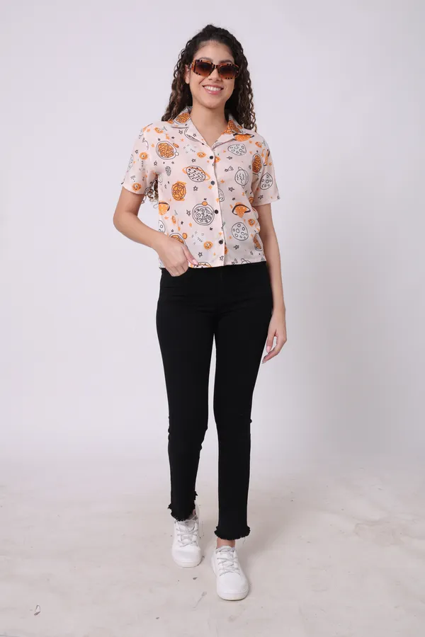 Peach_Cotton_Slub_Space_Printed_Peach_Casual_Shirt_For_Women