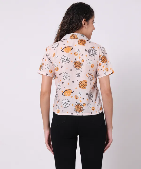 Peach_Cotton_Slub_Space_Printed_Peach_Casual_Shirt_For_Women