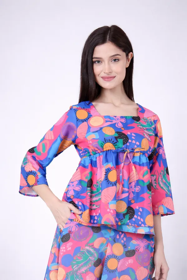 Blue_Rayon_Colourful_Free_Flowing_Abstract_Tie_Up_Empire_Waist_Top_For_Women