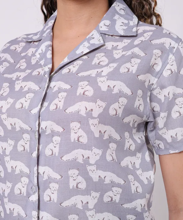 Grey_Cotton_Slub_Kitty_Printed_Regular_Fit_Casual_Shirt_For_Women