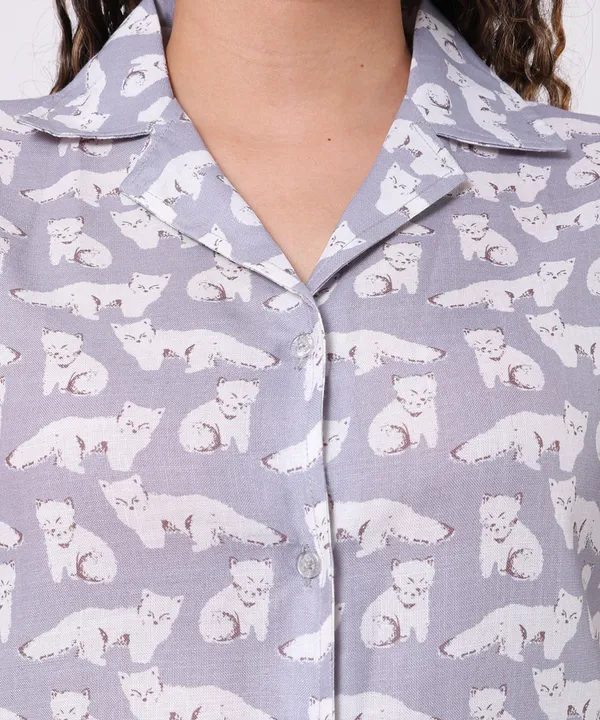 Grey_Cotton_Slub_Kitty_Printed_Regular_Fit_Casual_Shirt_For_Women