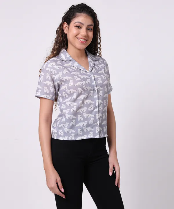 Grey_Cotton_Slub_Kitty_Printed_Regular_Fit_Casual_Shirt_For_Women