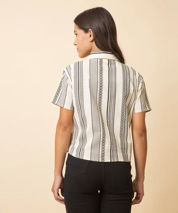 Cream_Cotton_Geometric_Printed_Shirt_For_Women