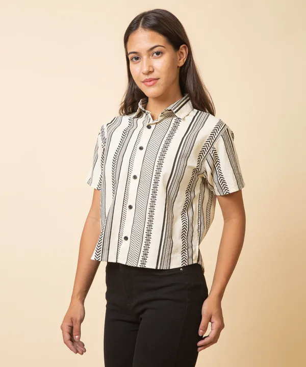 Cream_Cotton_Geometric_Printed_Shirt_For_Women