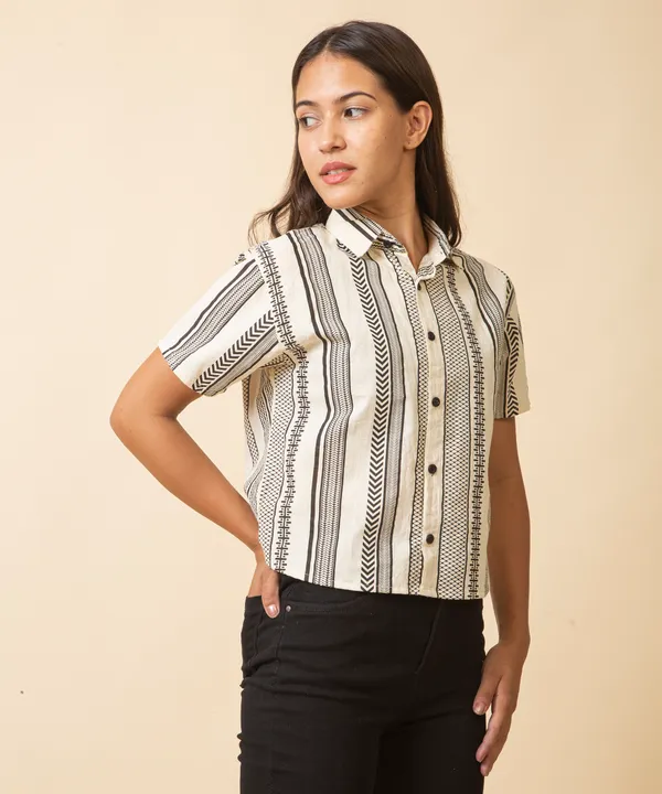 Cream_Cotton_Geometric_Printed_Shirt_For_Women