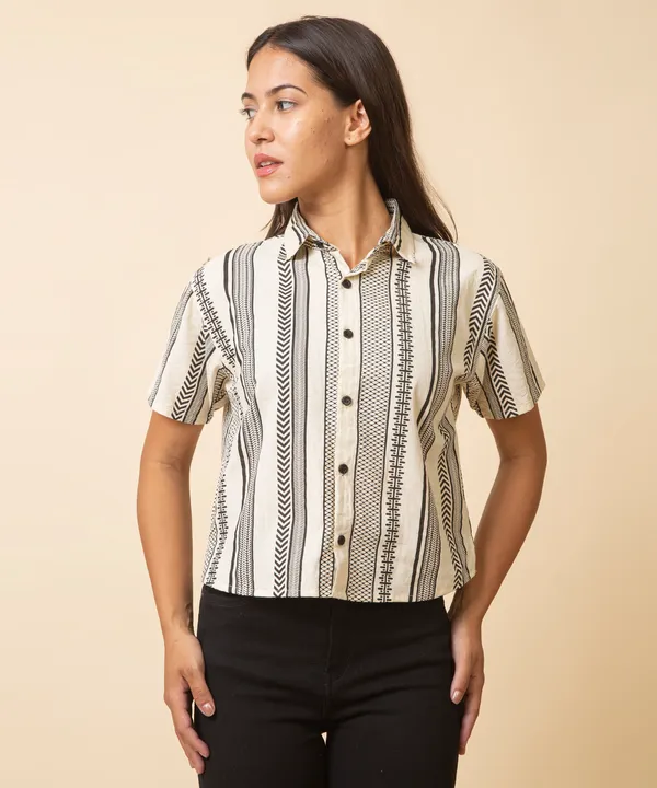 Cream_Cotton_Geometric_Printed_Shirt_For_Women