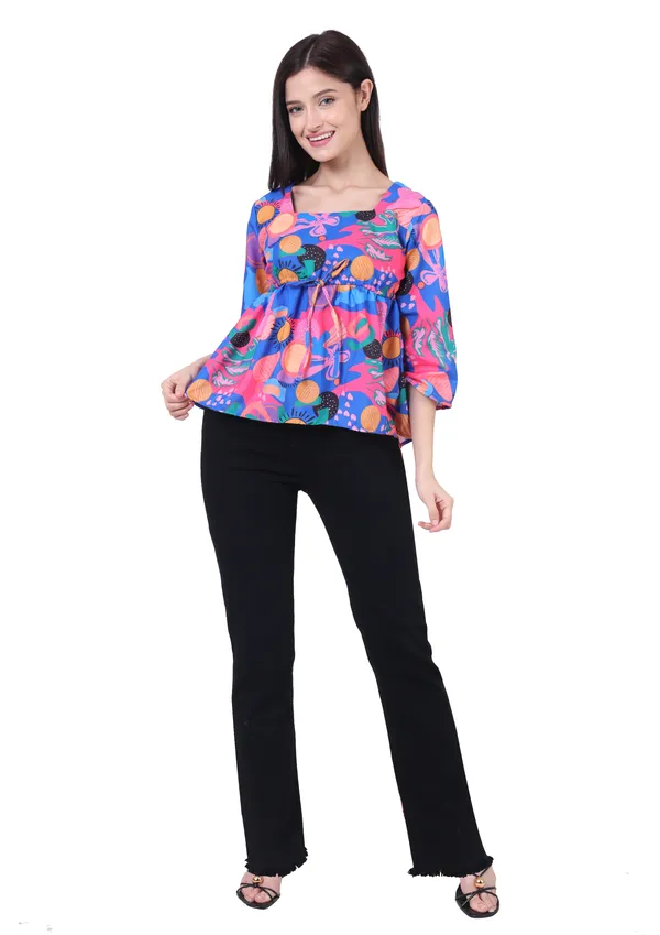 Blue_Rayon_Colourful_Free_Flowing_Abstract_Tie_Up_Empire_Waist_Top_For_Women