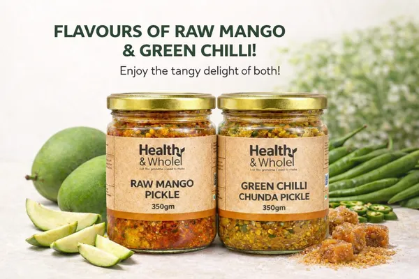 Handmade_Green_Chilli_Chunda_And_Vinegar_Free_Lime_And_Mango_Pickle_Pack_Of_2