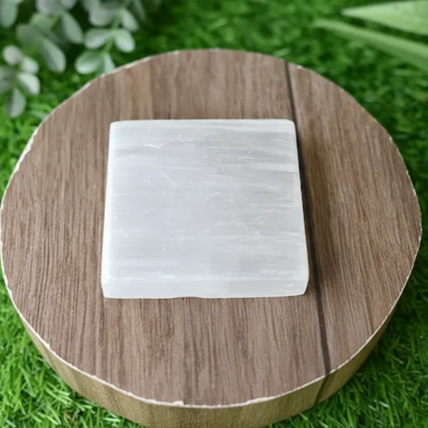 White_Square_Selenite_Plain_Plate_For_Unisex