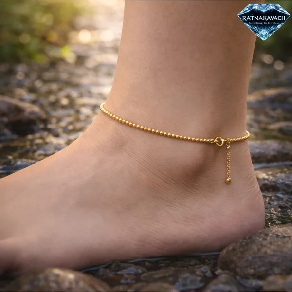 Golden_Metallic_Natural_Hematite_Beads_With_Elastic_Thread_Anklet_For_Unisex