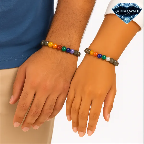 Multicolor_Mix_Natural_Chakra_Stones_Beads_With_Elastic_Thread_Bracelet_For_Unisex