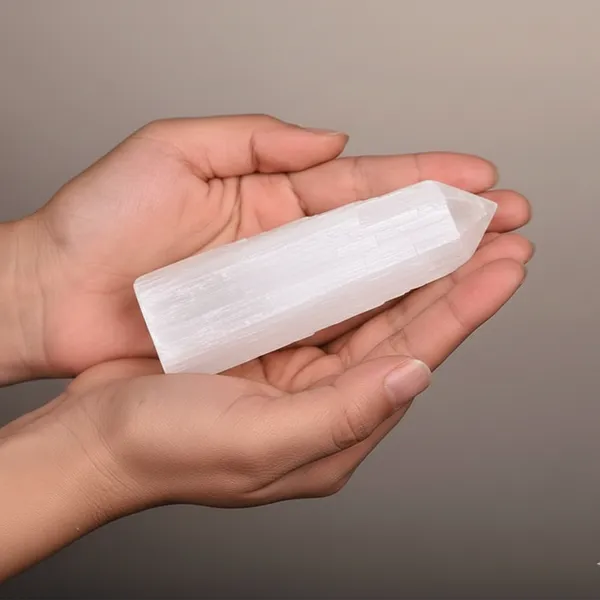 White_Natural_Selenite_Plain_Tower_For_Unisex