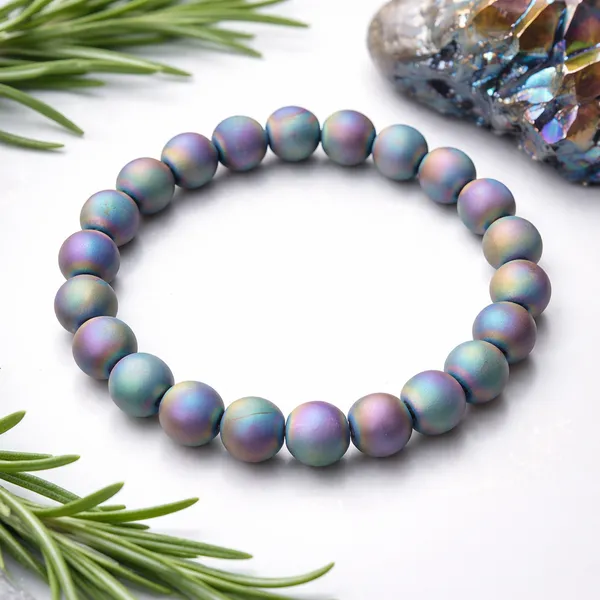 Peacock_Blue_&_Green_Natural_Lava_Stone_Beads_With_Peacock_Charm_&_Elastic_Thread_Bracelet_For_Unisex