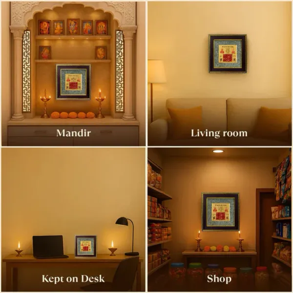 Golden_Metallic_Natural_Pyrite_Stones_With_Printed_Yantra_Frame_For_Unisex
