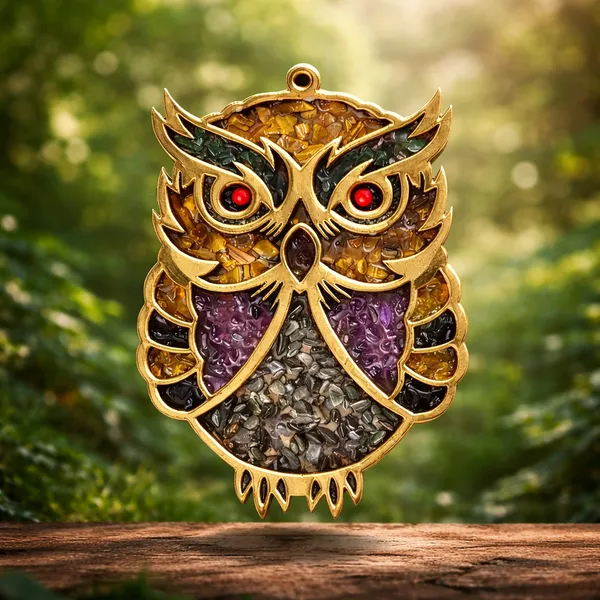 Brown_&_Gold_Alloy_Metal_Owl_Charm_With_Thread_Hanger_For_Unisex