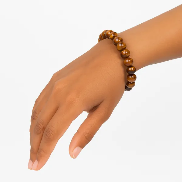 Golden_Brown_Natural_Tiger_Eye_Beads_With_Elastic_Thread_Bracelet_For_Unisex