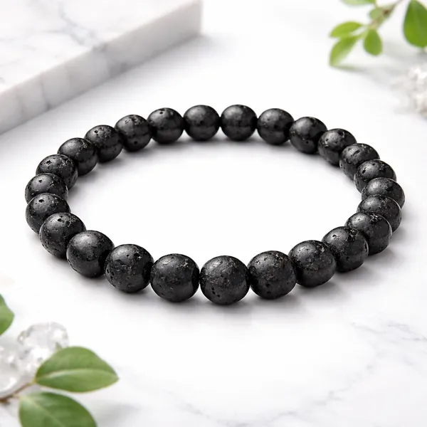 Black_Natural_Lava_Stone_Beads_With_Elastic_Thread_Bracelet_For_Unisex