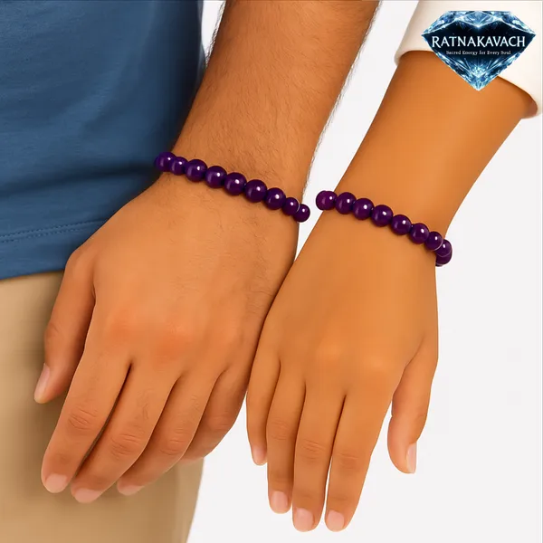 Purple_Natural_Amethyst_Beads_With_Elastic_Thread_Bracelet_For_Unisex