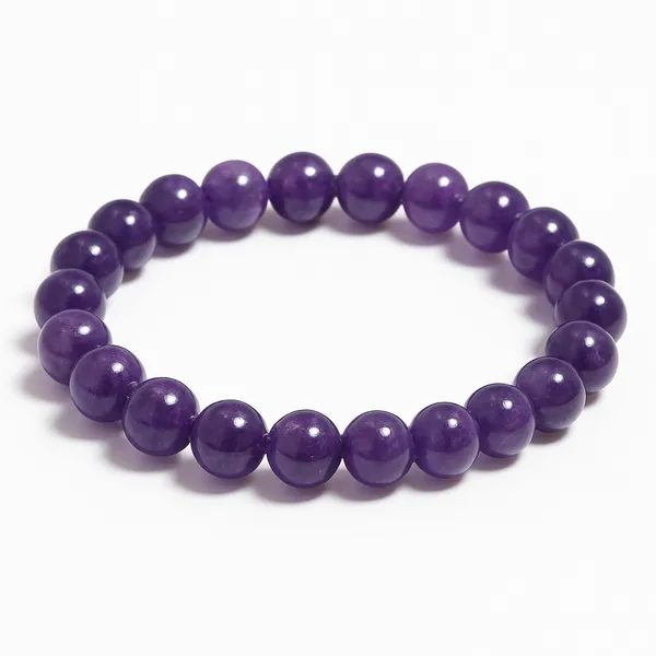 Purple_Natural_Amethyst_Beads_With_Elastic_Thread_Bracelet_For_Unisex