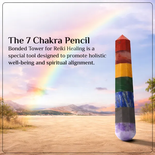 Multicolor_Mix_Natural_Chakra_Stones_Pencil_Tower_For_Unisex