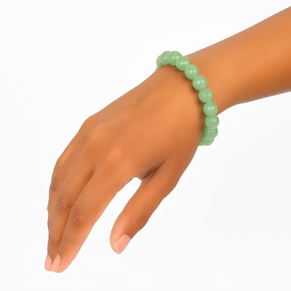 Green_Natural_Aventurine_Beads_With_Elastic_Thread_Bracelet_For_Unisex