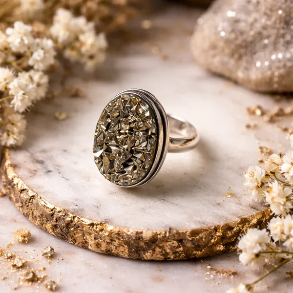 Golden_Metallic_Natural_Pyrite_Stone_With_Adjustable_Metal_Ring_Pyrite_Ring_For_Unisex