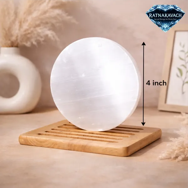 White_Round_Selenite_Plain_Plate_For_Unisex