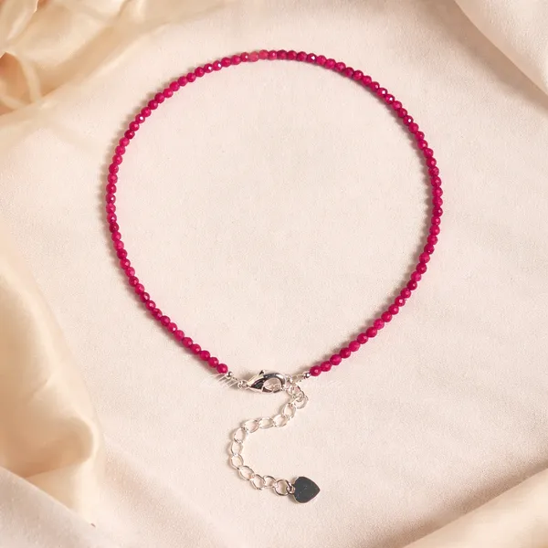 Red_Natural_Ruby_Beads_With_Elastic_Thread_Anklet_For_Unisex