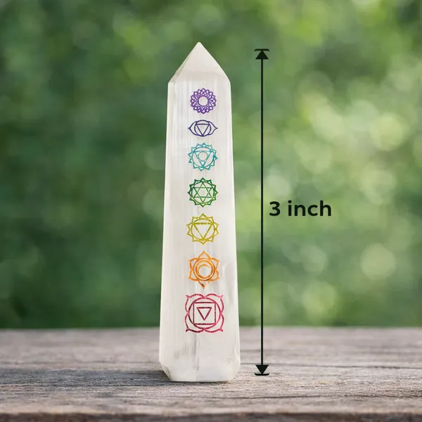 White_Natural_Selenite_With_Chakra_Engraving_Tower_For_Unisex