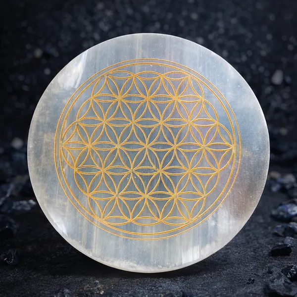 White_Round_Flower_Of_Life_Yantra_Selenite_Charging_Plate_For_Unisex