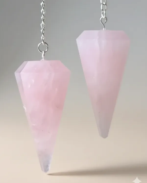 Light_Pink_Natural_Rose_Quartz_Stone_With_Metal_Chain_Pendulum_For_Unisex