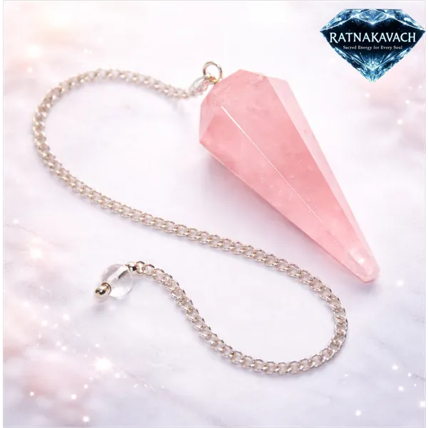 Light_Pink_Natural_Rose_Quartz_Stone_With_Metal_Chain_Pendulum_For_Unisex