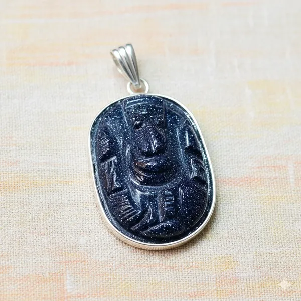 Blue_Dyed_Stone_(Lord_Ganesha)_Pendant_For_Unisex