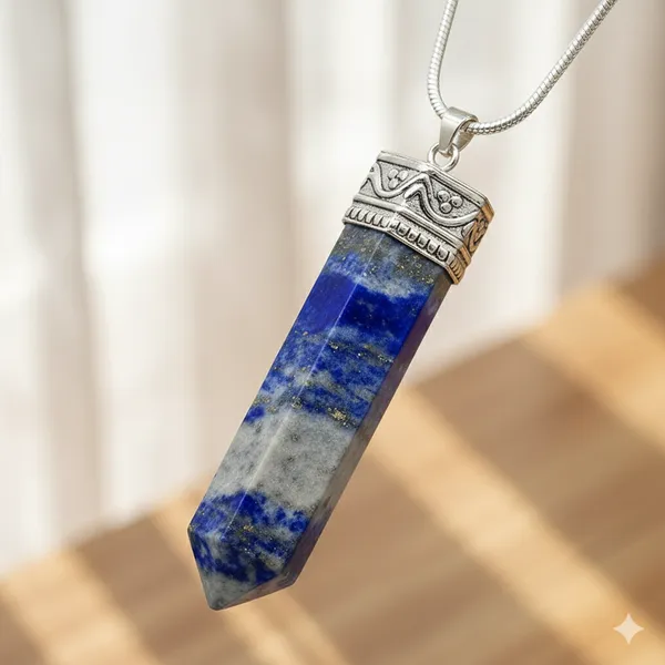 Deep_Blue_Natural_Lapis_Lazuli_Stone_With_Metal_Cap_Pencil_Pendant_For_Unisex