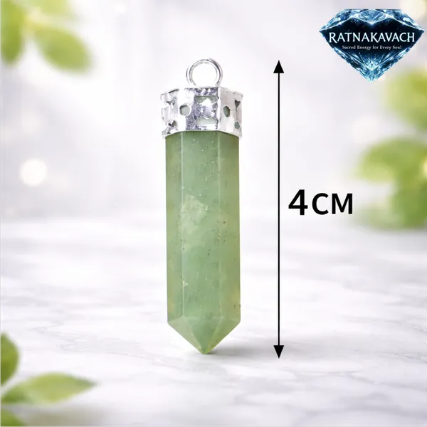 Green_Natural_Aventurine_Stone_With_Metal_Cap_Pencil_Pendant_For_Unisex