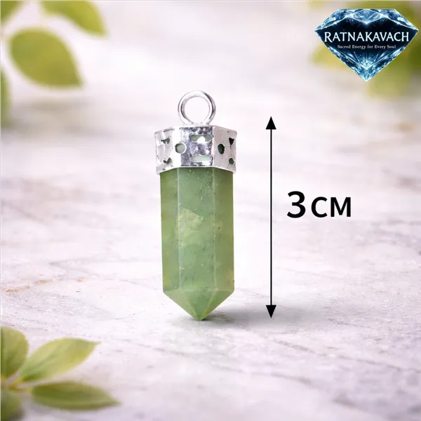 Green_Natural_Aventurine_Stone_With_Metal_Cap_Pencil_Pendant_For_Unisex