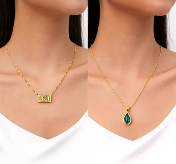 Gold_Emerald_Teardrop_Pendant_Necklace_For_Women_Combo_Pack_Of_2