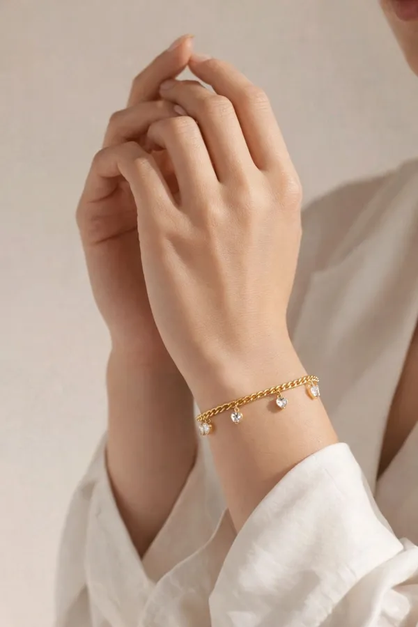 Gold_And_White_Luna_Drop_Bracelet_For_Women
