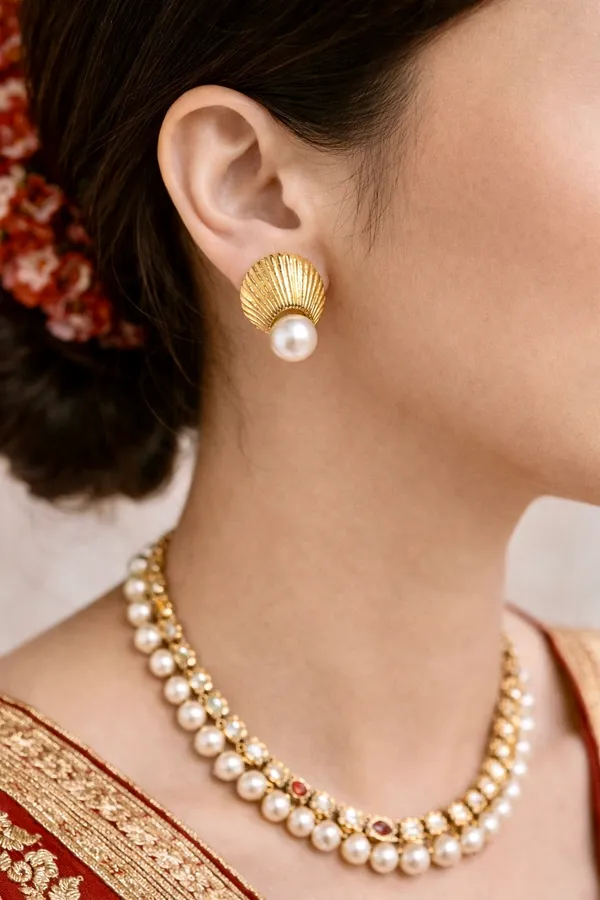Gold_Pearl_Shell_Studds_Earring