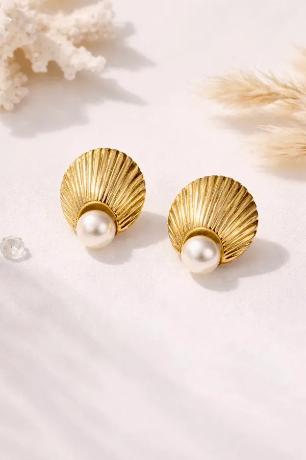 Gold_Pearl_Shell_Studds_Earring