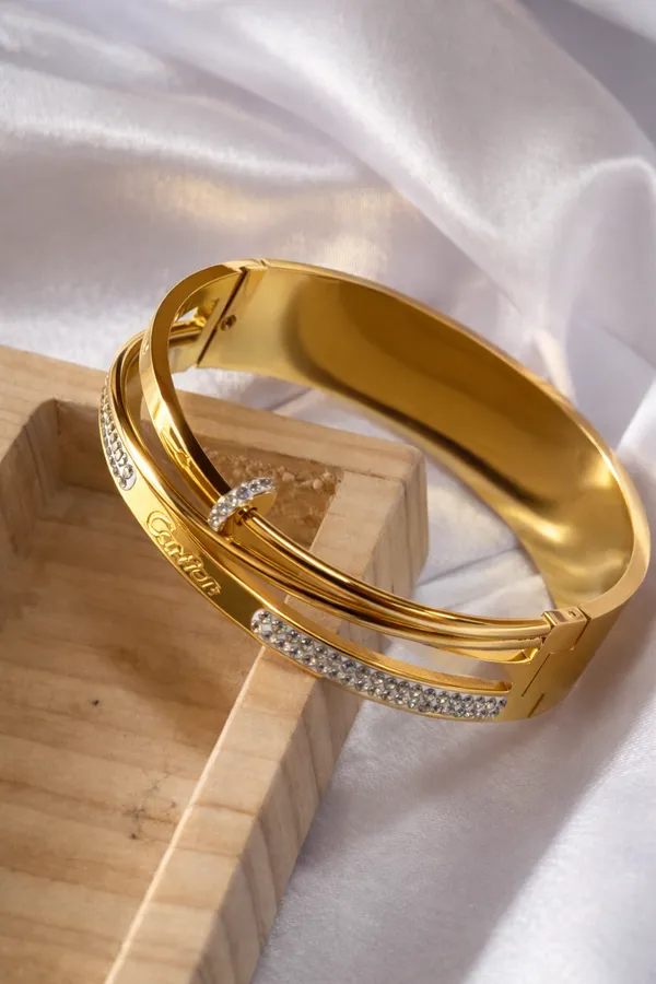 Gold_And_White_Nail_Cartier_Kada_For_Women