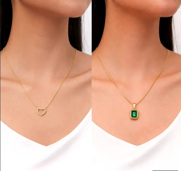 Gold_Heartline_And_Emerald_Necklace_For_Women_Combo_Pack_Of_2