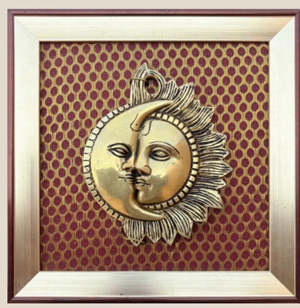 Brown_Decorative_Brass_Sun_Moon_Face_Metal_Wall_Art_With_Framed_Maroon_Background