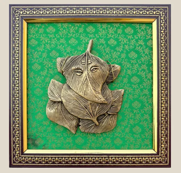 Green_Brass_Ganesha_Leaf_Wall_Art_Religious_Home_Decor