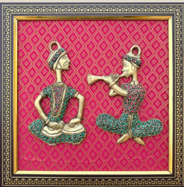 Pink_Brass_3D_Traditional_Indian_Couple_Wall_Art_With_Ornate_Frame_Decorative_Relief_Sculpture