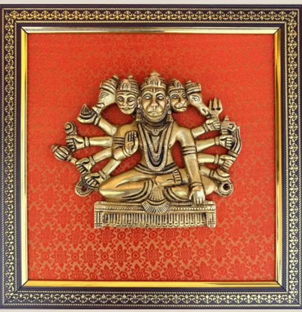 Orange_3D_Panchmukhi_Hanuman_Wall_Hanging_Brass_Finish_Religious_Decor_Frame