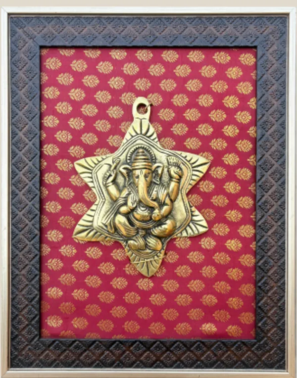 Pink_Brass_3D_Ganesha_Star_Frame_Wall_Hanging_Religious_Decorative_Art_Piece