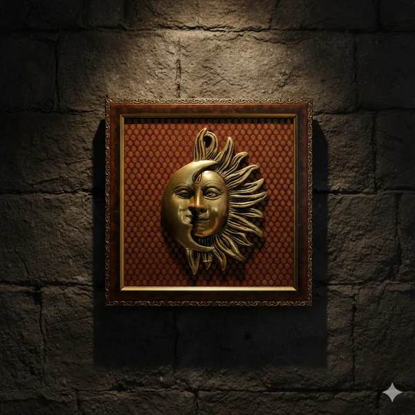 Brown_Brass_3D_Decorative_Sun_Moon_Face_Wall_Art_With_Ornate_Frame_Spiritual_Home_Decor